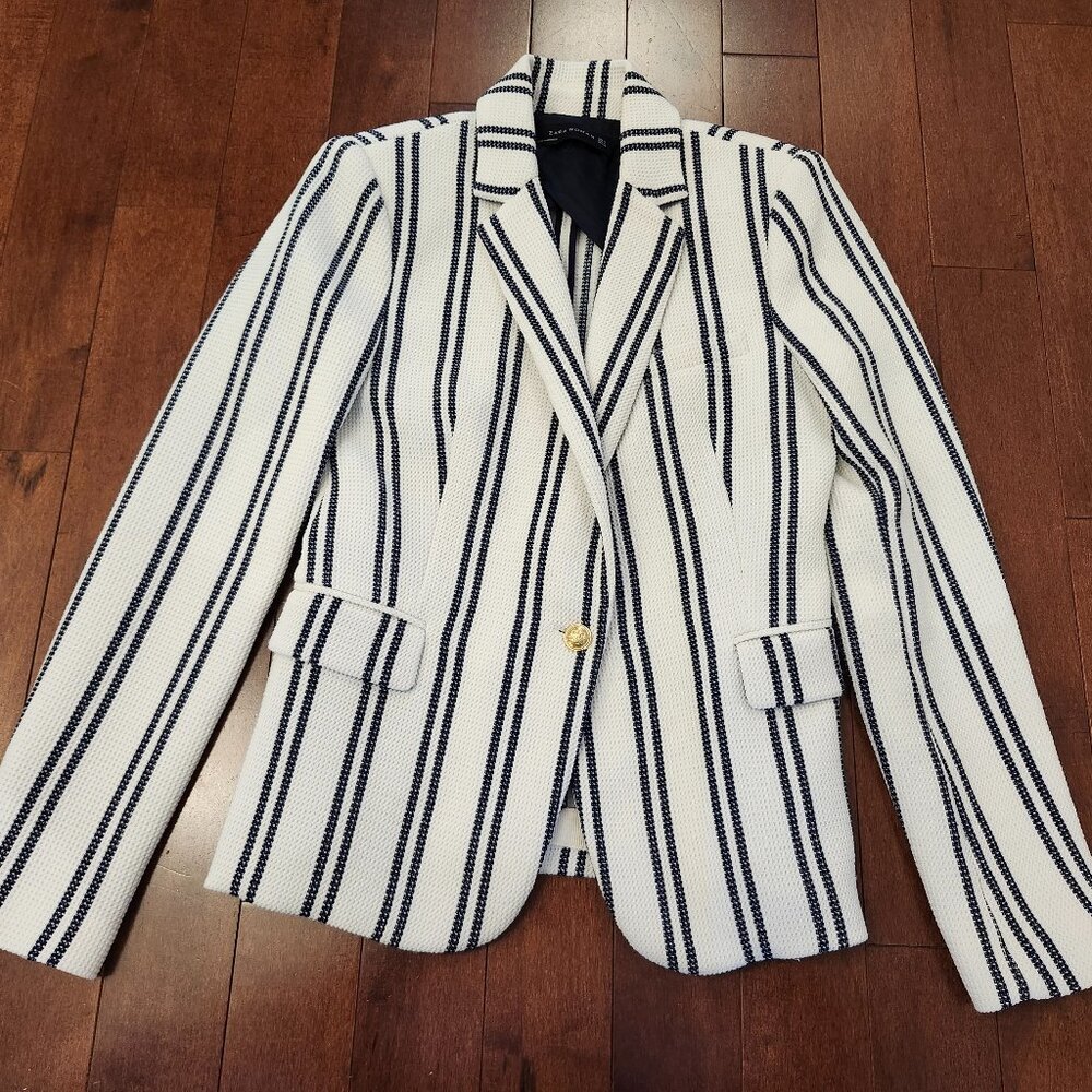 Zara women's striped blazer in size medium
